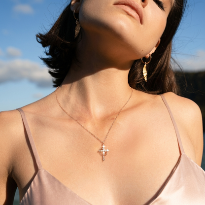 Simple Crown & Cross Pendant Choker Easter Necklace for Women & Men