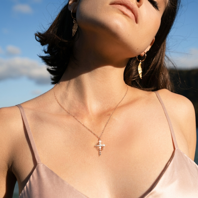 Simple Crown & Cross Pendant Choker Easter Necklace for Women & Men